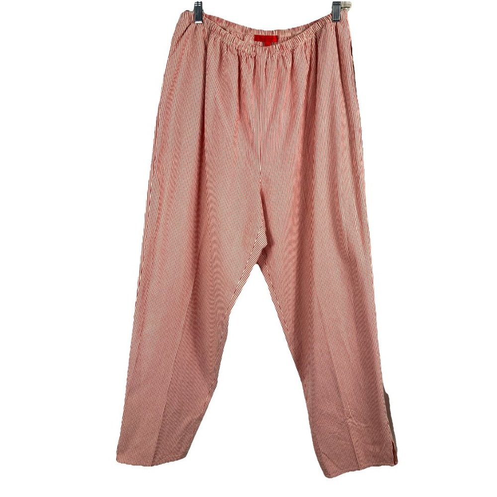 $795 Sz 3 Shamask Candy, Stripe Seersucker Cotton Taper Leg Pants